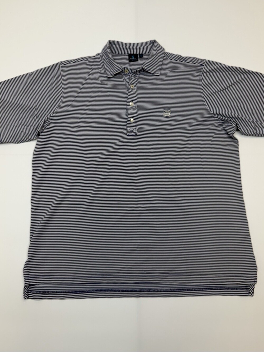 Fairway & Greene Pureformance Men’s XL Blue/White Striped Stretch Golf Club Polo